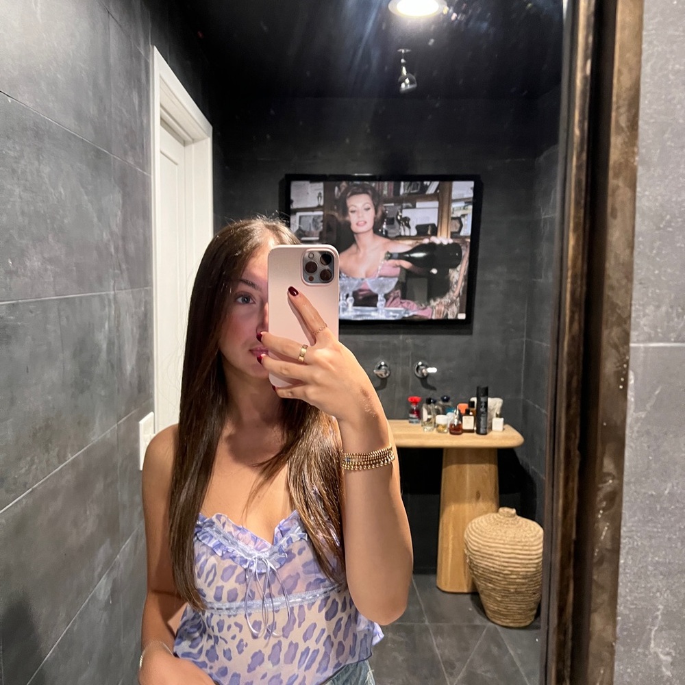 Vintage Sheer Cheetah Print Cropped Top